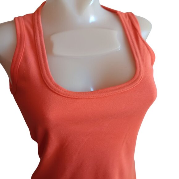 Women's S/M Single Stitch Vintage Orange Sleeveless Scoop Neck Tank Top 1960's - Picture 2 of 6